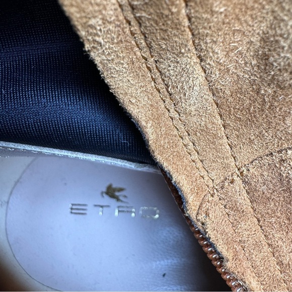 ETRO brown suede embroidered heel over the knee boots NEW - Picture 7 of 9